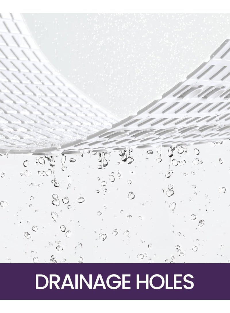 سوفام حوض الاستحمام لا تزلق، طويل إضافي 39x16، أكواب الشفط، فتحات التصريف، قابل للغسيل في الغسالة لحوض الطابق، الأبيض - Image 5