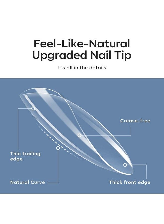 modelones Medium Almond Nail Tips 500Pcs Clear False Acrylic Almond Press On Nails Preshape Full Cover Gel Nail Tips For Dip Powder Nails/Poly Nail Extension Home Diy Nail Salon Gel Nails Art Design 10 Sizes  - Image 3