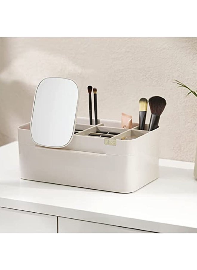 Joseph Joseph Viva Compact and Durable Cosmetic Organiser with Removable Mirror Off White 12 x 30 x 19.5 cm 75005  - Image 3