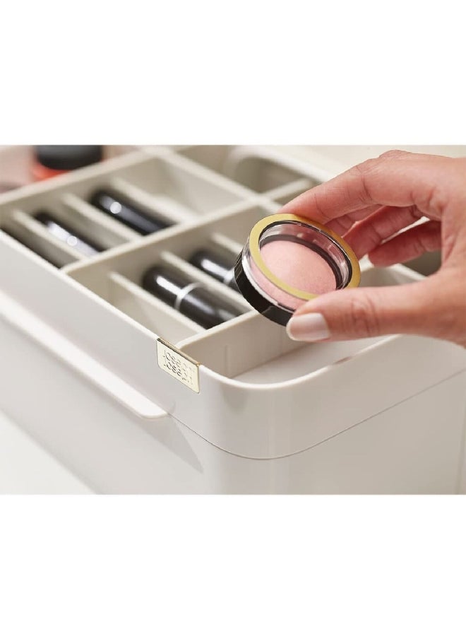 Joseph Joseph Viva Compact and Durable Cosmetic Organiser with Removable Mirror Off White 12 x 30 x 19.5 cm 75005  - Image 5