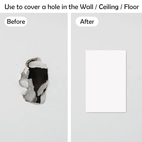 Rubber Bond Self-Adhesive Rubber Wall Outlet Cover Plate 5 Pack - Easy to Apply Peel & Stick Drywall Hole Patch - 5x3 Inch Screwless Blank Wall Plate Cover - Premium Rubber Wall Hole Cover (White) - Image 3
