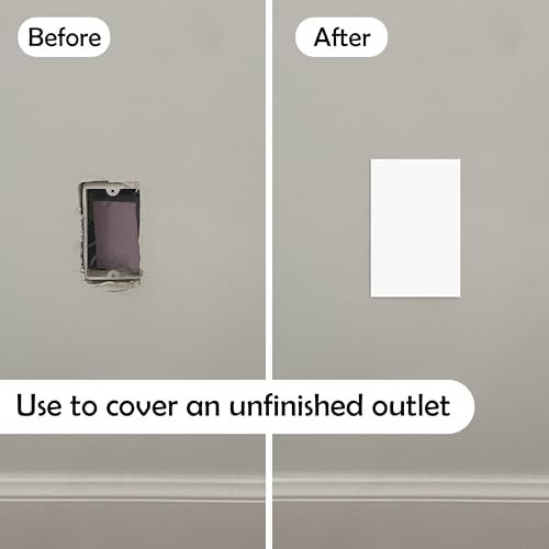 Rubber Bond Self-Adhesive Rubber Wall Outlet Cover Plate 5 Pack - Easy to Apply Peel & Stick Drywall Hole Patch - 5x3 Inch Screwless Blank Wall Plate Cover - Premium Rubber Wall Hole Cover (White) - Image 2