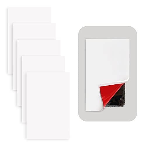 Rubber Bond Self-Adhesive Rubber Wall Outlet Cover Plate 5 Pack - Easy to Apply Peel & Stick Drywall Hole Patch - 5x3 Inch Screwless Blank Wall Plate Cover - Premium Rubber Wall Hole Cover (White) - Image 1