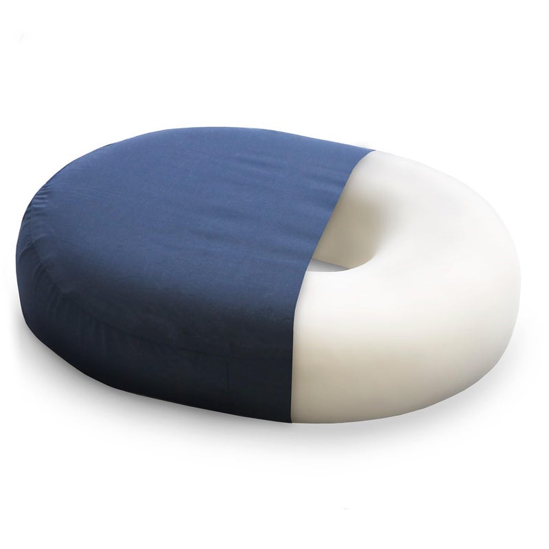 DMI Seat Cushion Donut Pillow and Chair Pillow for Tailbone Pain Relief, Hemorrhoids, Prostate, Pregnancy, Post Natal, Pressure Relief and Surgery, 18 x 15 x 3, Navy - Image 1