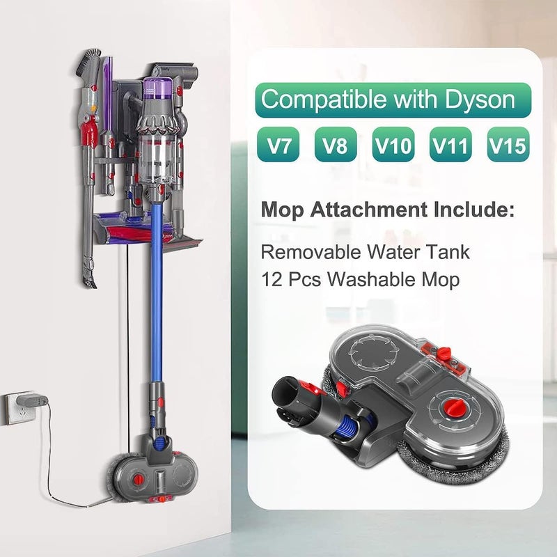 YOUWE7 Mop Head for Dyson V15 V11 V10 V8 V7 Vacuum Cleaners, Electric Mop Attachment with Detachable Water Tank and 12 Reusable Mop Pads - Image 2