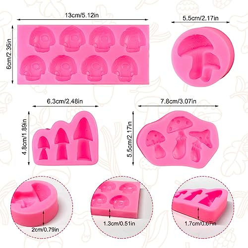 FMOACEN Mushroom Chocolate Molds, Mushroom Shaped Silicone Molds, Cute Candy Vegetable Fondant Molds, Cake Candy Chocolate Polymer Clay, Gummy, Crafting Projects Cupcake Topper Decor - Image 2
