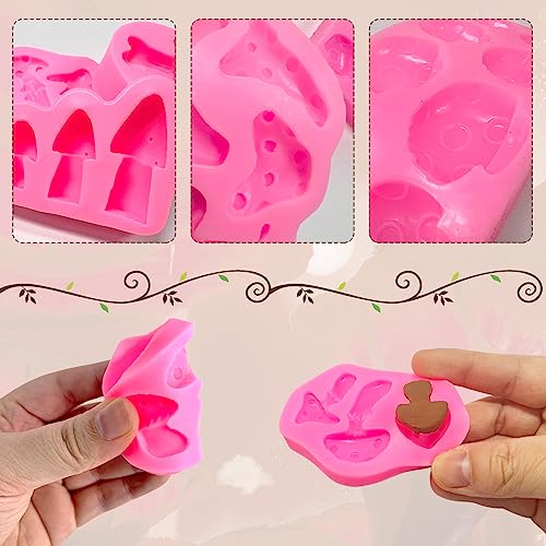 FMOACEN Mushroom Chocolate Molds, Mushroom Shaped Silicone Molds, Cute Candy Vegetable Fondant Molds, Cake Candy Chocolate Polymer Clay, Gummy, Crafting Projects Cupcake Topper Decor - Image 4