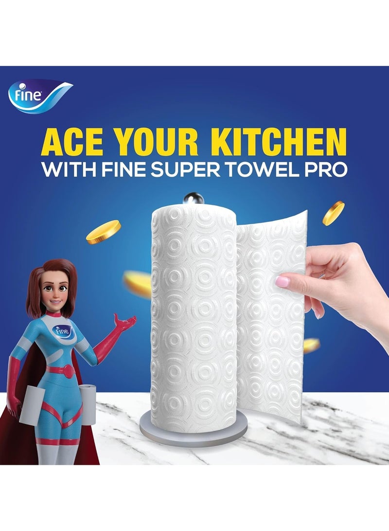 Fine Super Towel Pro, Highly Absorbent, Sterilized 3 Ply 60 Sheets (Pack Of 12) - Image 2