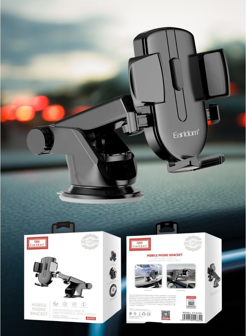 Earldom Mobile Phone Bracket – 360° Rotation – Strong Suction – Adjustable Arm – Dashboard & Windshield Mount - Image 5