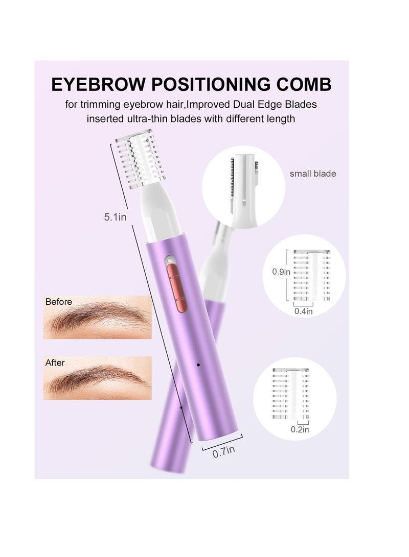 Nose Hair Trimmer for Women& Eyebrow Trimmer USB Rechargeable，Facial Hair Remover for Women，3 in 1 Eyebrow Razor and Painless Hair Remover，IPX6 Waterproof Dual Edge Blades for Easy Cleansing - Image 2