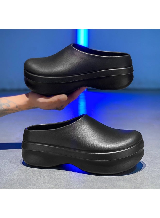 أحذية جراحية، أحذية طهاة، أحذية للجنسين، مغلقة بالكامل وجيدة التهوية، أحذية واقية، مناسبة للأطباء والممرضات والطهاة وموظفي المختبرات، صنادل مانعة للانزلاق (أسود). - Image 5