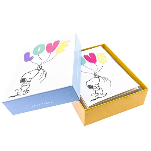 Graphique Peanuts™ Love Balloon Greeting Cards | 20 Pack | All Occasion Blank Note Cards with Envelopes | 4 Assorted Designs with Glitter Accents | Boxed Set for Personalized Notes | 4.25" x 6" - Image 4