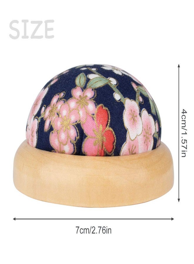 Rolybag Pin Cushion, Wooden Base Needle Pincushions Japanese Style Round Pin Cushion for Sewing Needle Holders or DIY Crafts - Image 3
