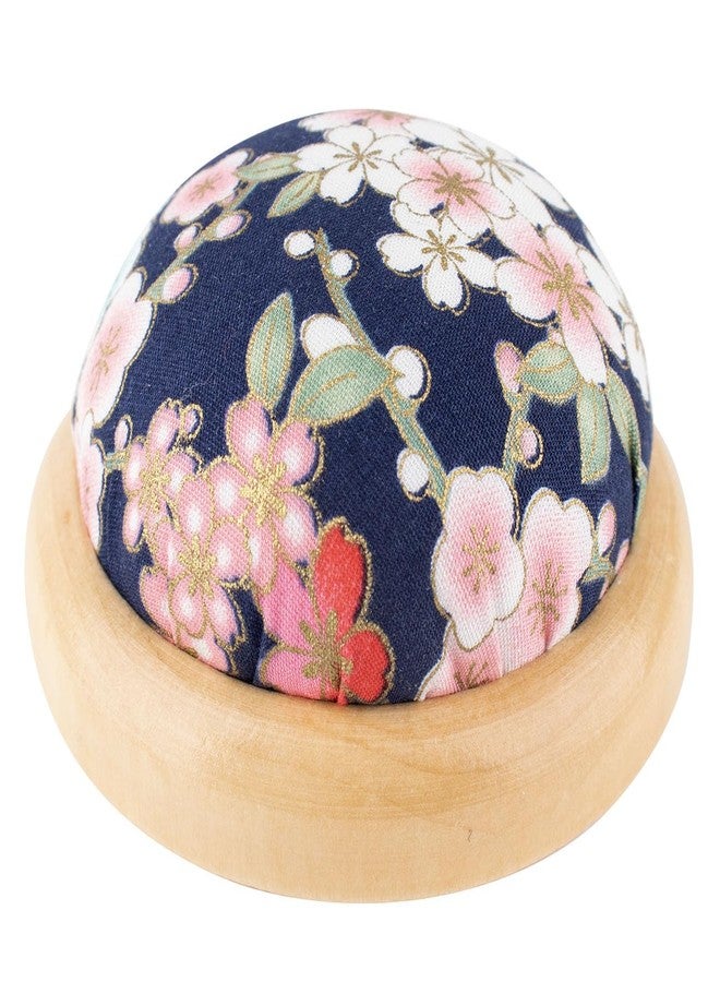 Rolybag Pin Cushion, Wooden Base Needle Pincushions Japanese Style Round Pin Cushion for Sewing Needle Holders or DIY Crafts - Image 1