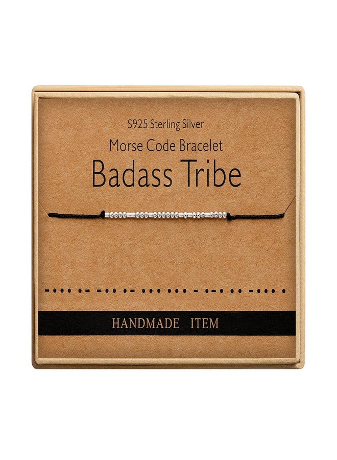 Monily Inspirational Gifts Badass Tribe Morse Code Bracelets for Women Funny Gifts for Women Best Friend Birthday Gifts for Women - Image 1