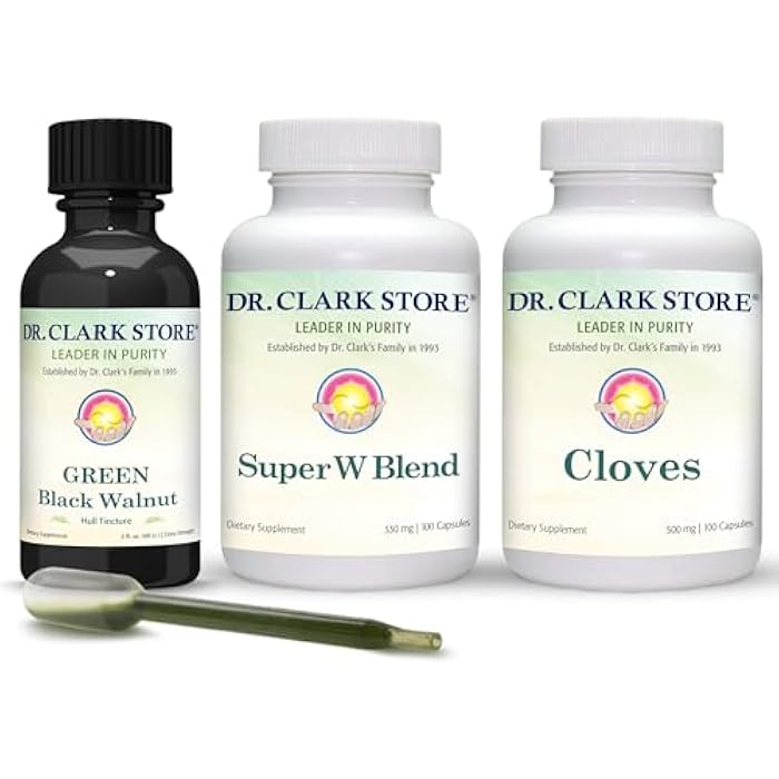 Dr Clark Store Intestine Support & Cleanse Kit - with Original Green Tincture from Black Walnut Hulls, Wormwood, and Cloves-Helps Maintain Optimum Intestinal Function - Image 3