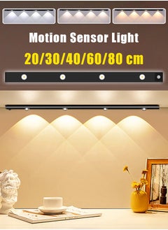 MITOYO Motion Sensor Light - Aluminum Alloy LED Light - Cordless Under Cabinet Light - White, Warm, Natural Light - Human Body Sensor - Magnetic Installation - Rechargeable Night Light for Kitchen, Staircase, Bedroom, Drawer  - Image 1