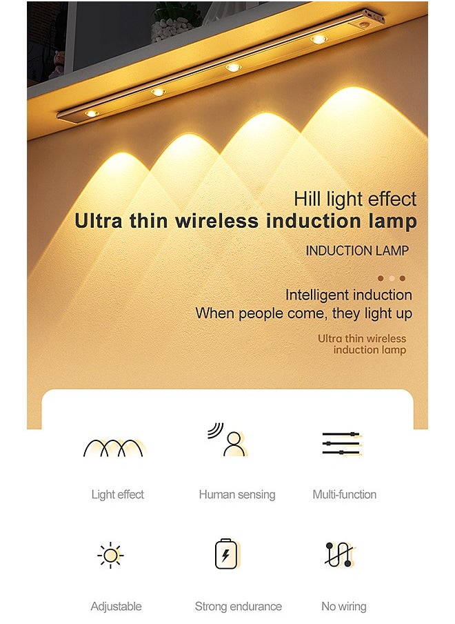 MITOYO Motion Sensor Light - Aluminum Alloy LED Light - Cordless Under Cabinet Light - White, Warm, Natural Light - Human Body Sensor - Magnetic Installation - Rechargeable Night Light for Kitchen, Staircase, Bedroom, Drawer  - Image 2
