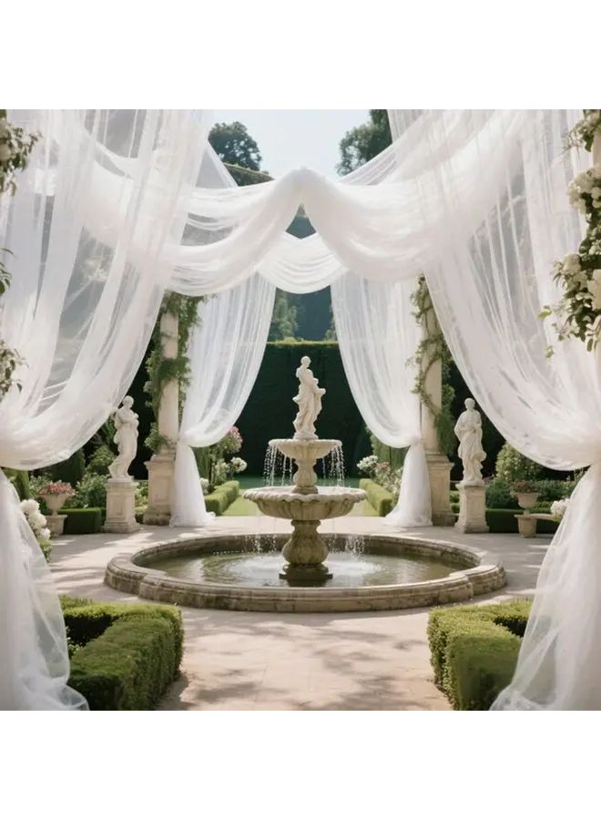 White Tulle Streamer 160x300cm Wedding Party Decor Photo Backdrop - Image 5