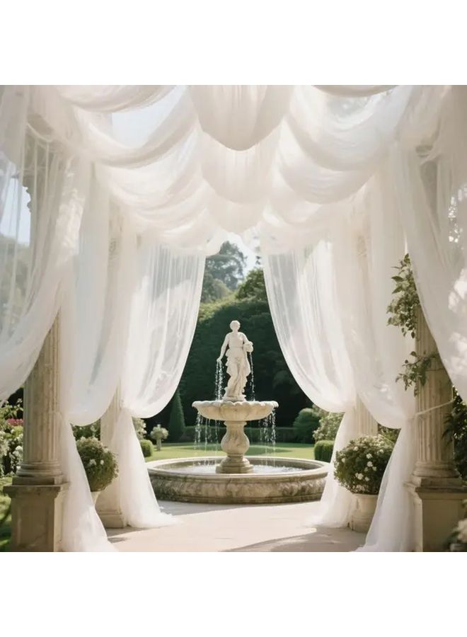 White Tulle Streamer 160x300cm Wedding Party Decor Photo Backdrop - Image 2