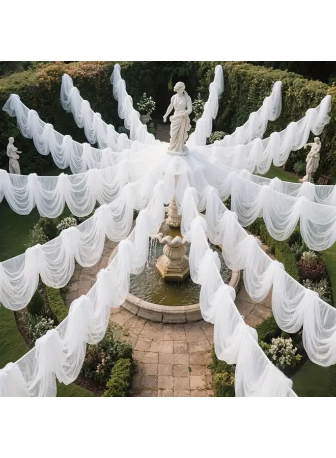 White Tulle Streamer 160x300cm Wedding Party Decor Photo Backdrop - Image 4