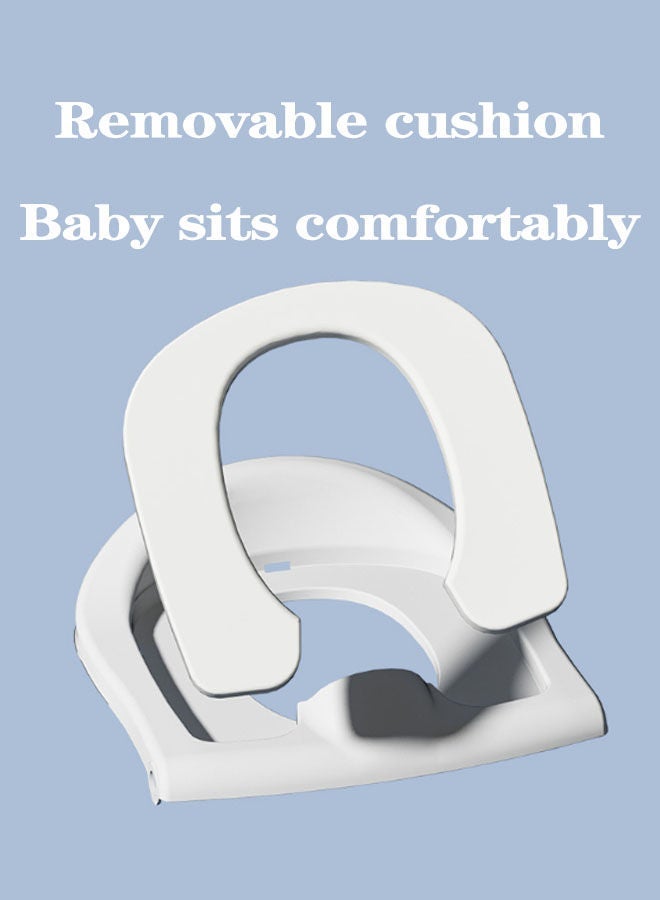 Training Toilet Teat,Toddler Toilet Seat with Adjustable Step Stool Ladder,2 in 1 Foldable Kids Toilet Training Seat,Splash Guard Anti-Slip Handles for Boy Girl - Image 2