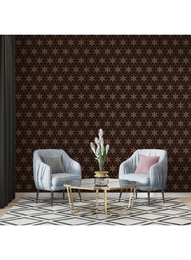 Home Gallery Thai Red Geometric Flower Vector Background Fabric Wallpaper Covers An Area ​​Up To 4.2Mx3M With Adhesive  And Smoothing Tool - Image 2