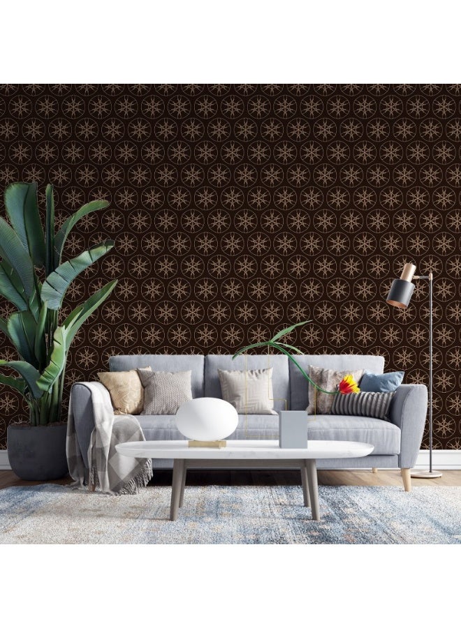 Home Gallery Thai Red Geometric Flower Vector Background Fabric Wallpaper Covers An Area ​​Up To 4.2Mx3M With Adhesive  And Smoothing Tool - Image 4