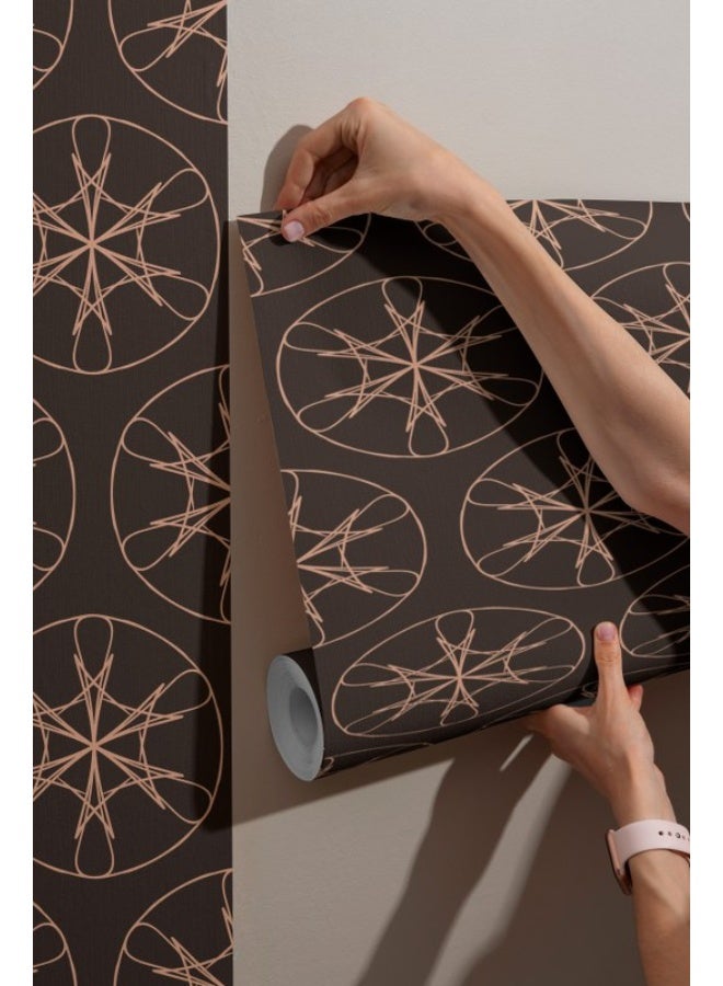 Home Gallery Thai Red Geometric Flower Vector Background Fabric Wallpaper Covers An Area ​​Up To 4.2Mx3M With Adhesive  And Smoothing Tool - Image 5