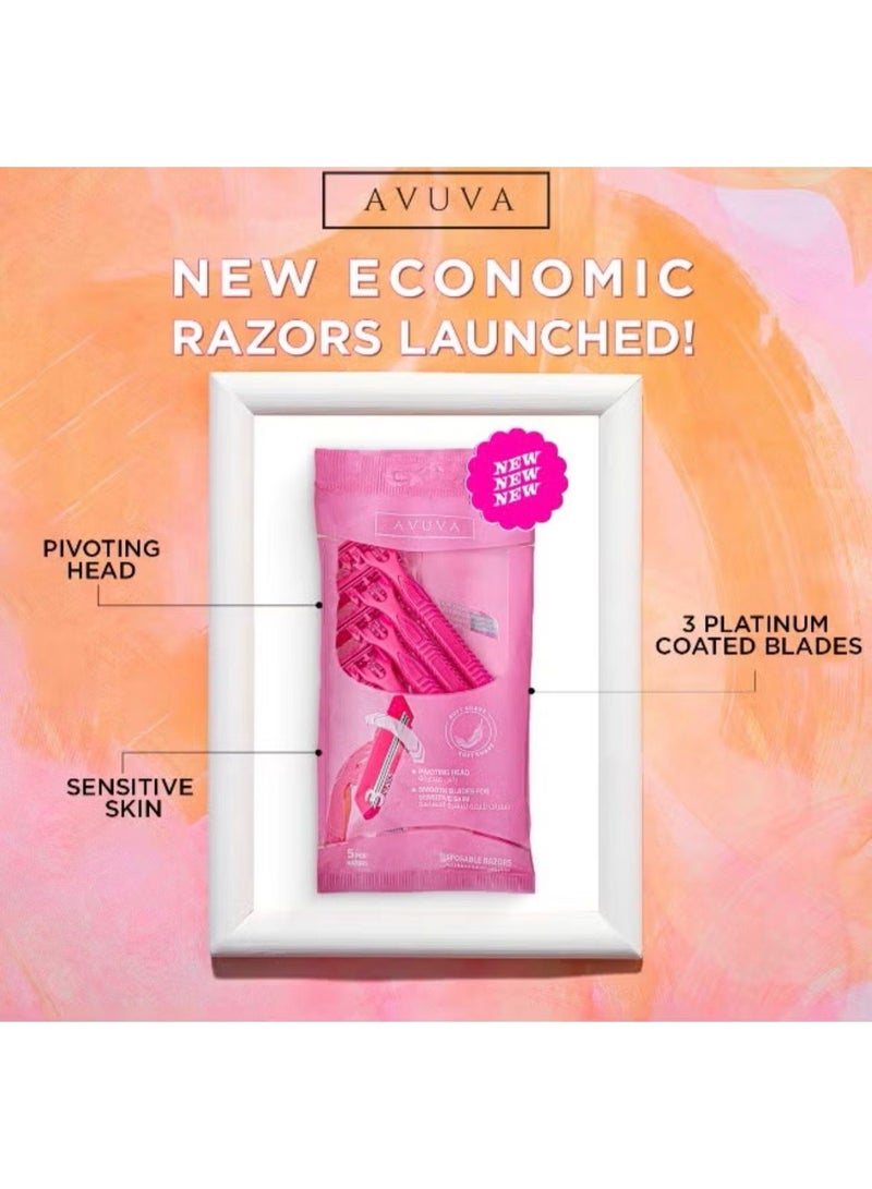 Avuva Disposable Razor Blades For Women 5 pieces - Image 2