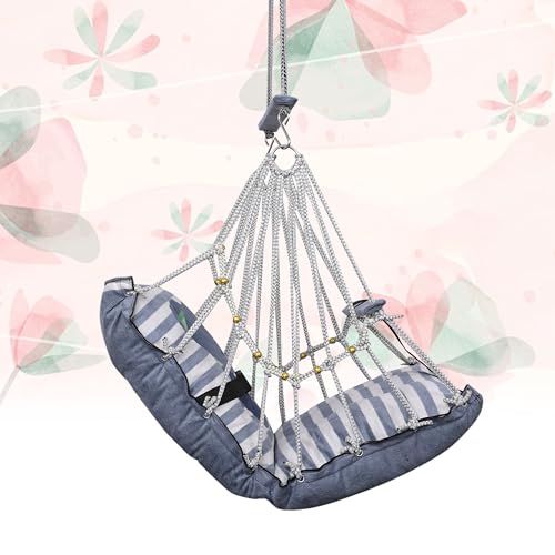Sprointal® Swing for Kids Cotton Baby Children Folding And Washable 1 to 5 Years New Born Baby Gift Soft Jhula With Safety Belt Easy To Carry Safety Lock Cradle Chair | Home Garden Hall (Grey Eliphant) - Image 2