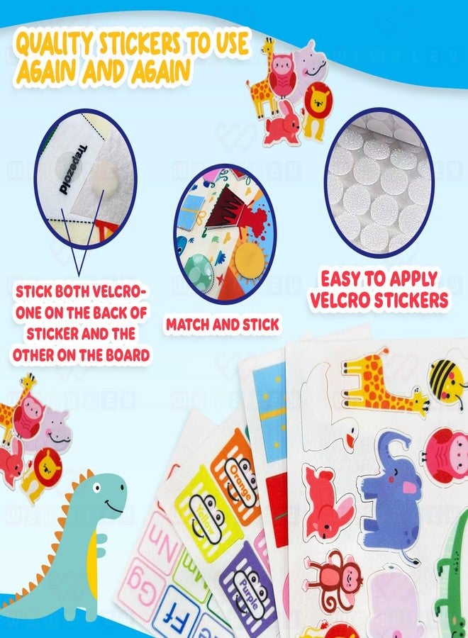 Wembley Busy Board Activity Binder Interactive Sensory Educational Toy for Toddlers Supports Fine Motor Skills & Creativity with Activities for Kids Soft Felt Busy Binder Birthday Gift - Dino Backpack - Image 5