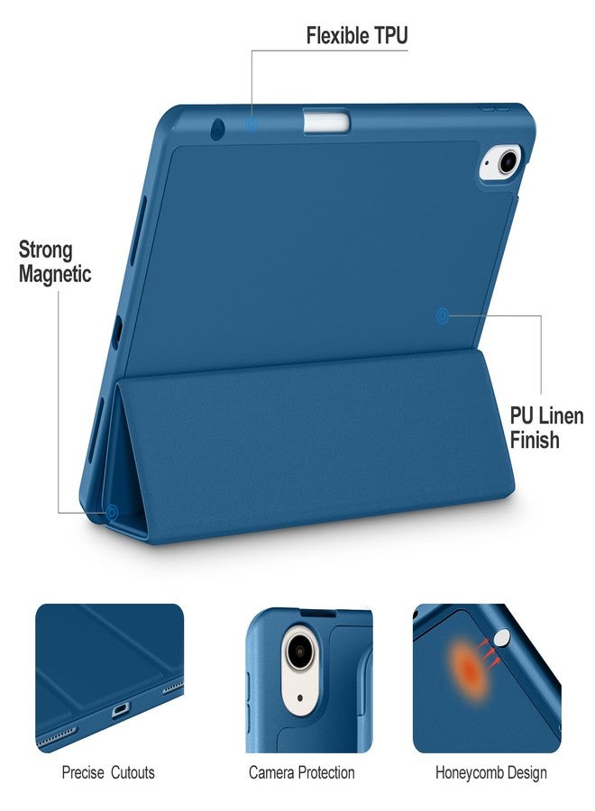 Akkerds جراب Akkerds لأجهزة iPad Air من الجيل السادس/الخامس/الرابع (10.9-11 بوصة) مع حامل قلم، خاصية التشغيل/الإيقاف التلقائي، وحامل ثلاثي الطيات - أزرق ضبابي - Image 3