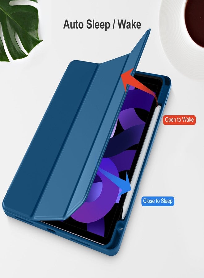 Akkerds جراب Akkerds لأجهزة iPad Air من الجيل السادس/الخامس/الرابع (10.9-11 بوصة) مع حامل قلم، خاصية التشغيل/الإيقاف التلقائي، وحامل ثلاثي الطيات - أزرق ضبابي - Image 5