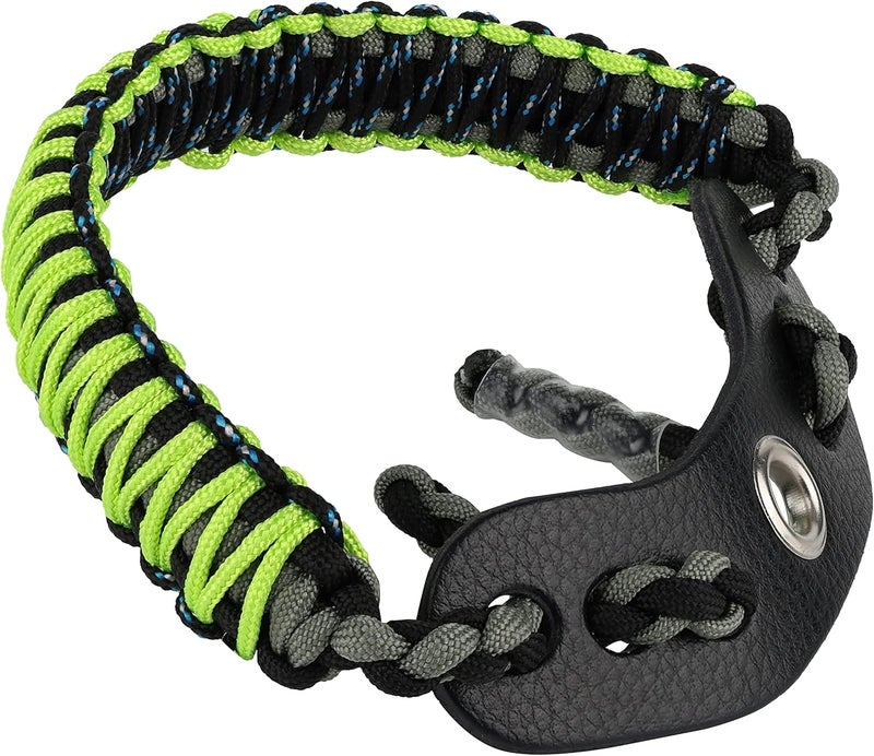 Sunya Archery Bow Wrist Sling, 550 Paracord Strap Comfortable on Hand.100% Full Grain Leather Yoke, Multiple Camo Colors.Fit Compound Bow Stabilizer & Recurve. - Image 1