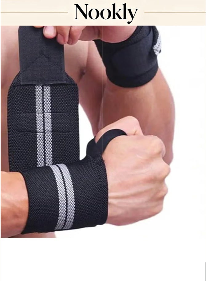 nookly 2 Wrist Straps Hand Wrist Wraps with Thumb Loop, Adjustable Wrist Brace Support Sports Wristbands for Exercise - Image 1