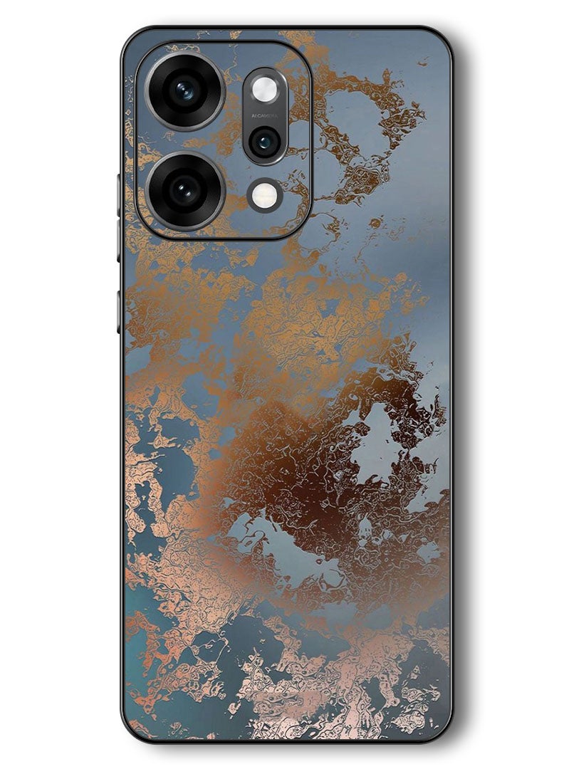 Theodor Case Compatible with Oppo Reno 14 Pro 6.83 Inch Protection Shockproof Bumper Cover Golden Grey Design - Image 1