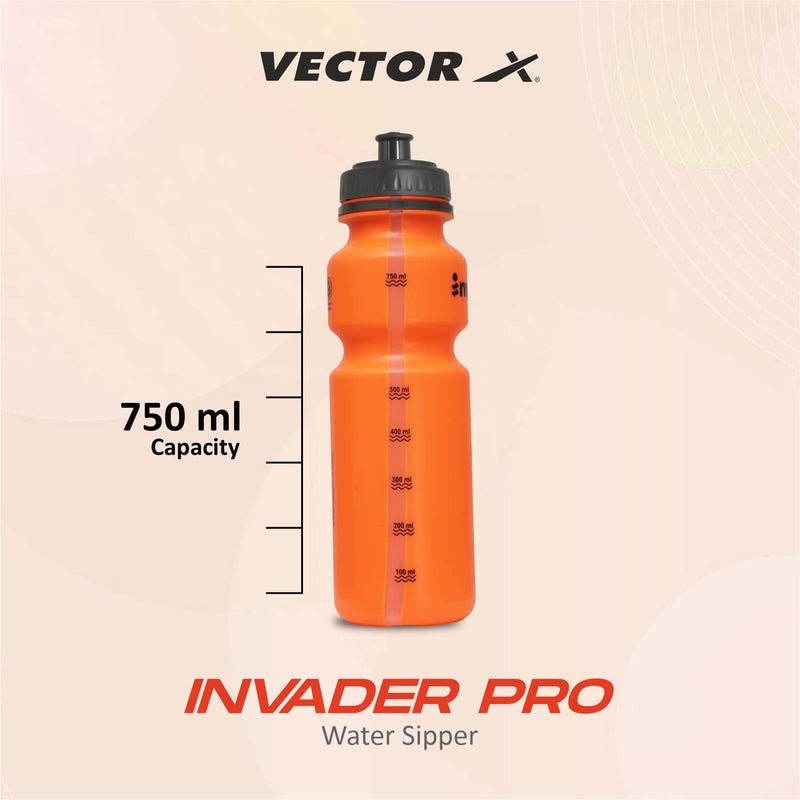 Vector X Gym Sipper Bottle, Leakproof Guarantee Sipper Bottle Ideal for Cycling, Protein, Preworkout and Bcaas, Bpa-Free Material (750 Milliliters, Orange, Plastic) - 750 Ml - Image 3