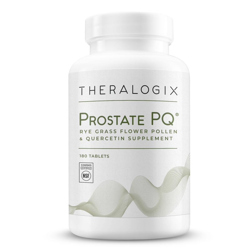Theralogix Prostate PQ Rye Grass Pollen Extract Quercetin Supplement 90Day Supply Antioxidant Support for Prostate Pelvic Health Urinary Tract Function NSF Certified 180 Tablets