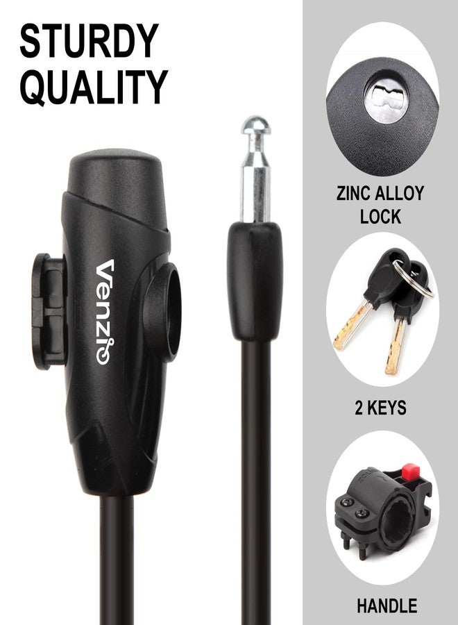 Venzio 4FT Heavy Duty Anti-Theft Bicycle Cable Lock, Bike Lock Cable with 2 Keys and Mounting Bracket, 1/2 inch(12mm) Coiled Steel Cable with Dustproof Insert for Bikes, Scooters, Gates, Fences - Image 5