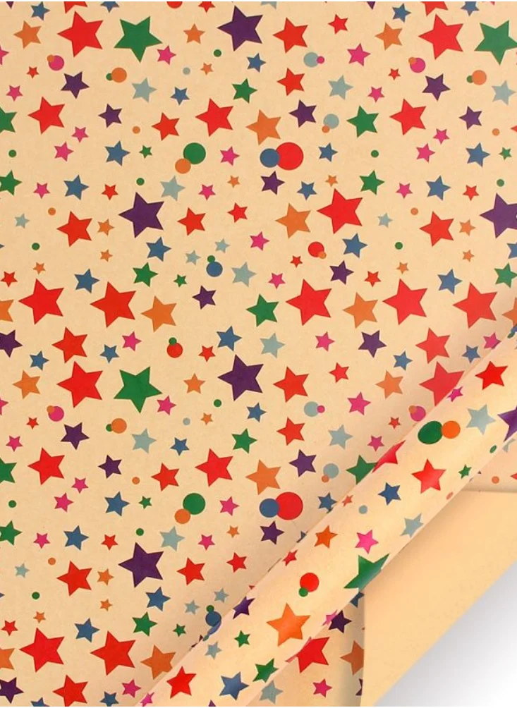 Playpro Birthday Star Printed Kraft Wrapping Paper - 6pcs