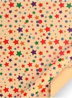 Playpro Birthday Star Printed Kraft Wrapping Paper - 6pcs 