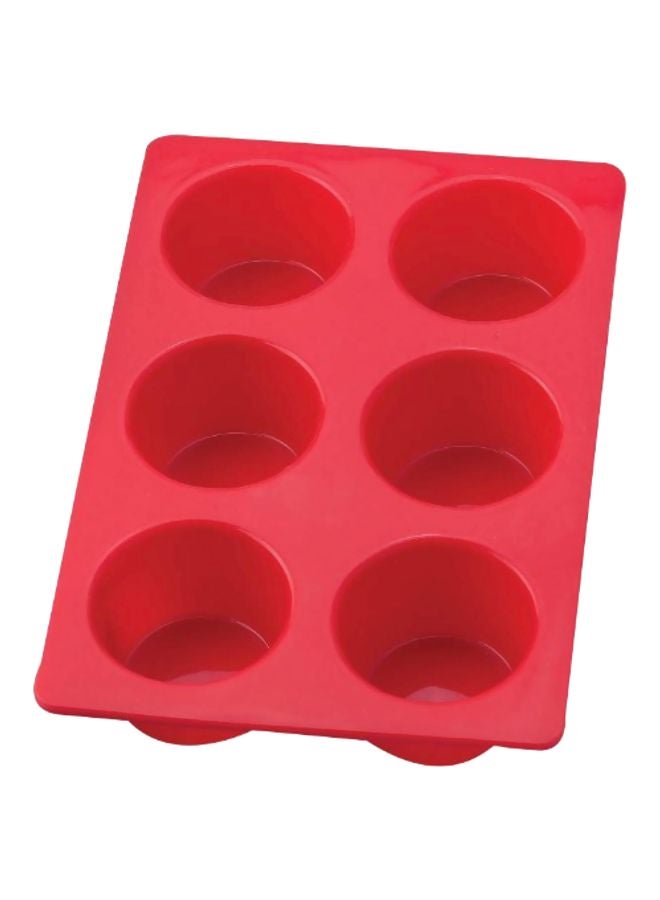مسز. أندرسون بايكنغ صينية المافن بمقاس جامبو من السيليكون أحمر 11x7.5x2بوصة - Image 1