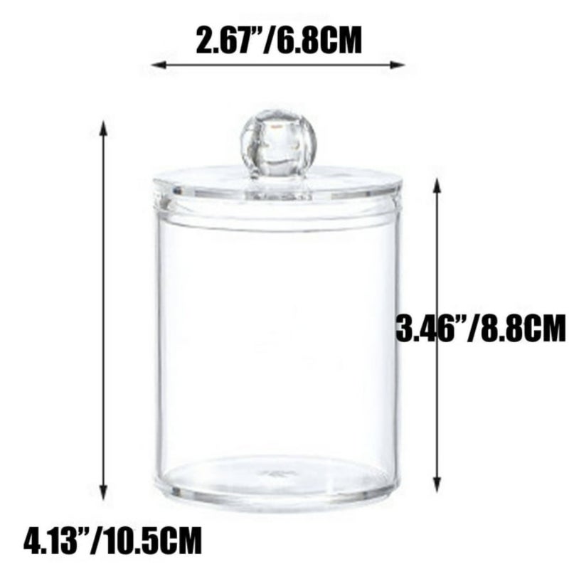 Bamboo lid transparent plastic storage jar set of four - Image 2
