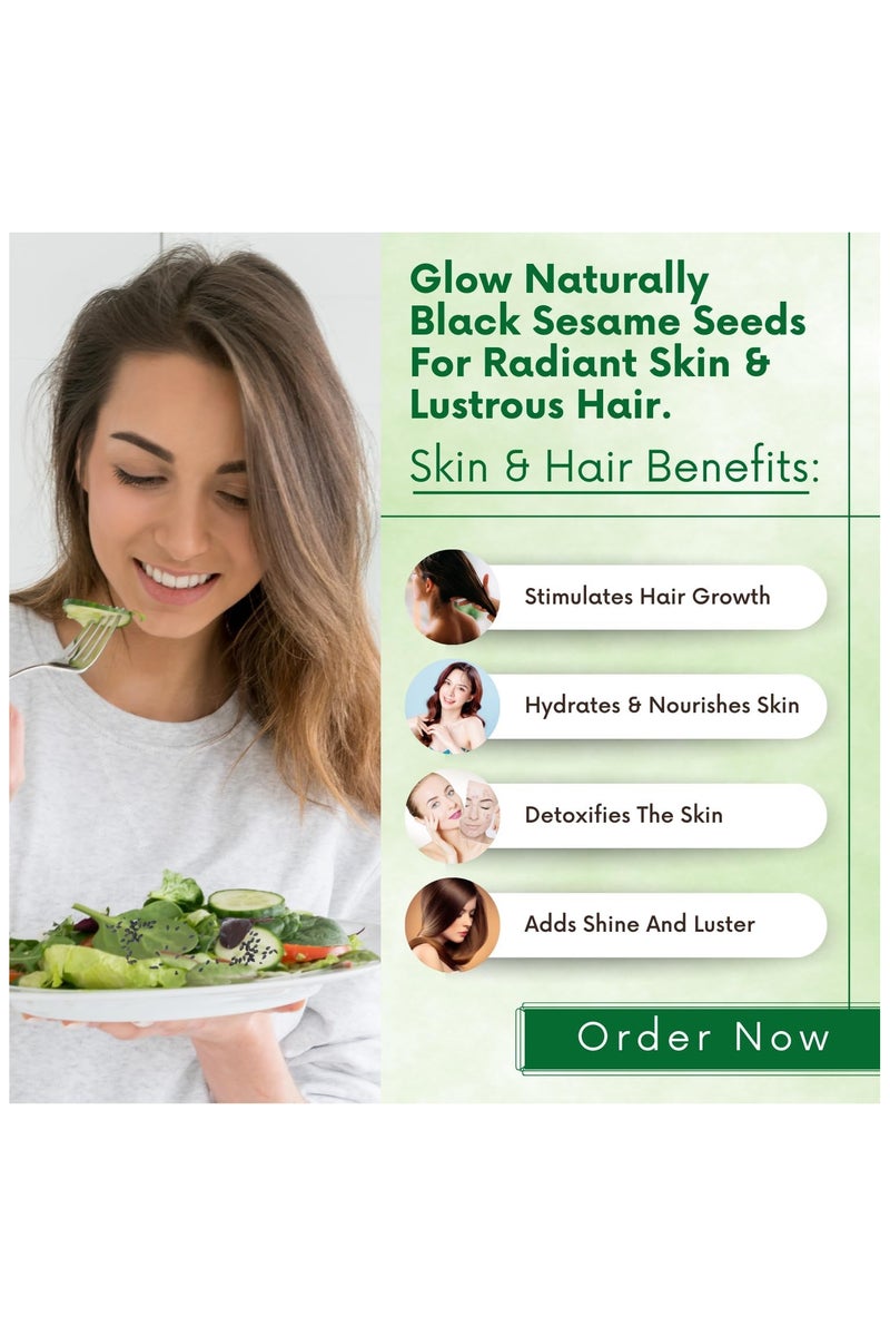 بليس اوف ايرث بذور السمسم الأسود غير المقشرة، 600 جرام، غنية بالألياف الطازجة، رائعة للطهي والخبز  - Image 3
