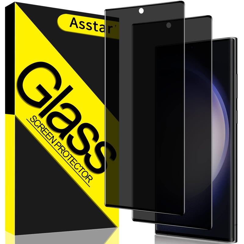 Asstar 2 Pack Samsung Galaxy S23 Ultra Privacy Screen Protector,9H Hardness Tempered Glass Screen Protector for Samsung Galaxy S23 Ultra,Anti-Scratch Case Friendly ã€Donâ€™t Support Fingerprint Unlockã€‘ - Image 1