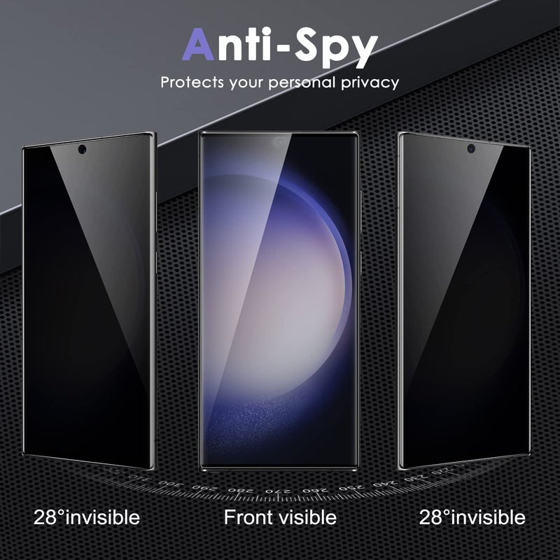 Asstar 2 Pack Samsung Galaxy S23 Ultra Privacy Screen Protector,9H Hardness Tempered Glass Screen Protector for Samsung Galaxy S23 Ultra,Anti-Scratch Case Friendly ã€Donâ€™t Support Fingerprint Unlockã€‘ - Image 4