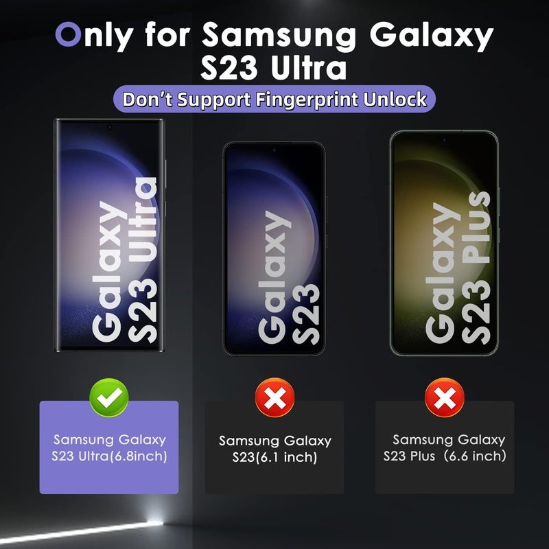 Asstar 2 Pack Samsung Galaxy S23 Ultra Privacy Screen Protector,9H Hardness Tempered Glass Screen Protector for Samsung Galaxy S23 Ultra,Anti-Scratch Case Friendly ã€Donâ€™t Support Fingerprint Unlockã€‘ - Image 2