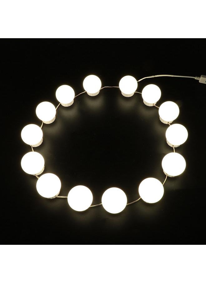 Thoraya LED Bulb Mirror Light Vanity USB Touch Switch Mirror Lamp Kit Lens Headlight Bulbs Kit 14 Bulbs  - Image 2