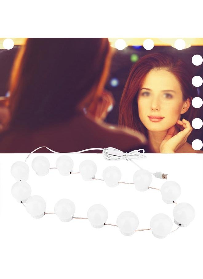 Thoraya LED Bulb Mirror Light Vanity USB Touch Switch Mirror Lamp Kit Lens Headlight Bulbs Kit 14 Bulbs  - Image 5
